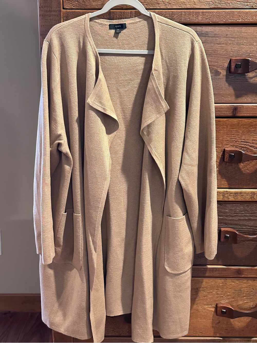 J Crew Open-Front Long Cardigan Sweater - Camel